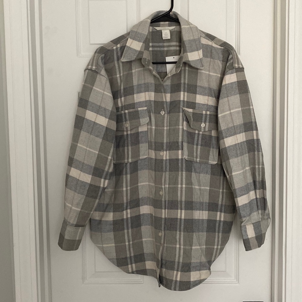 NWT over sized flannel button down